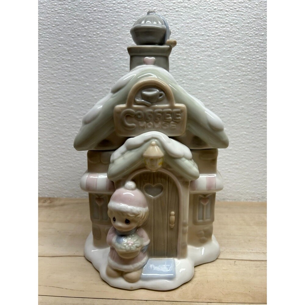 Vtg 1994 Enesco Precious Moments Porcelain Coffee House Cookie Jar